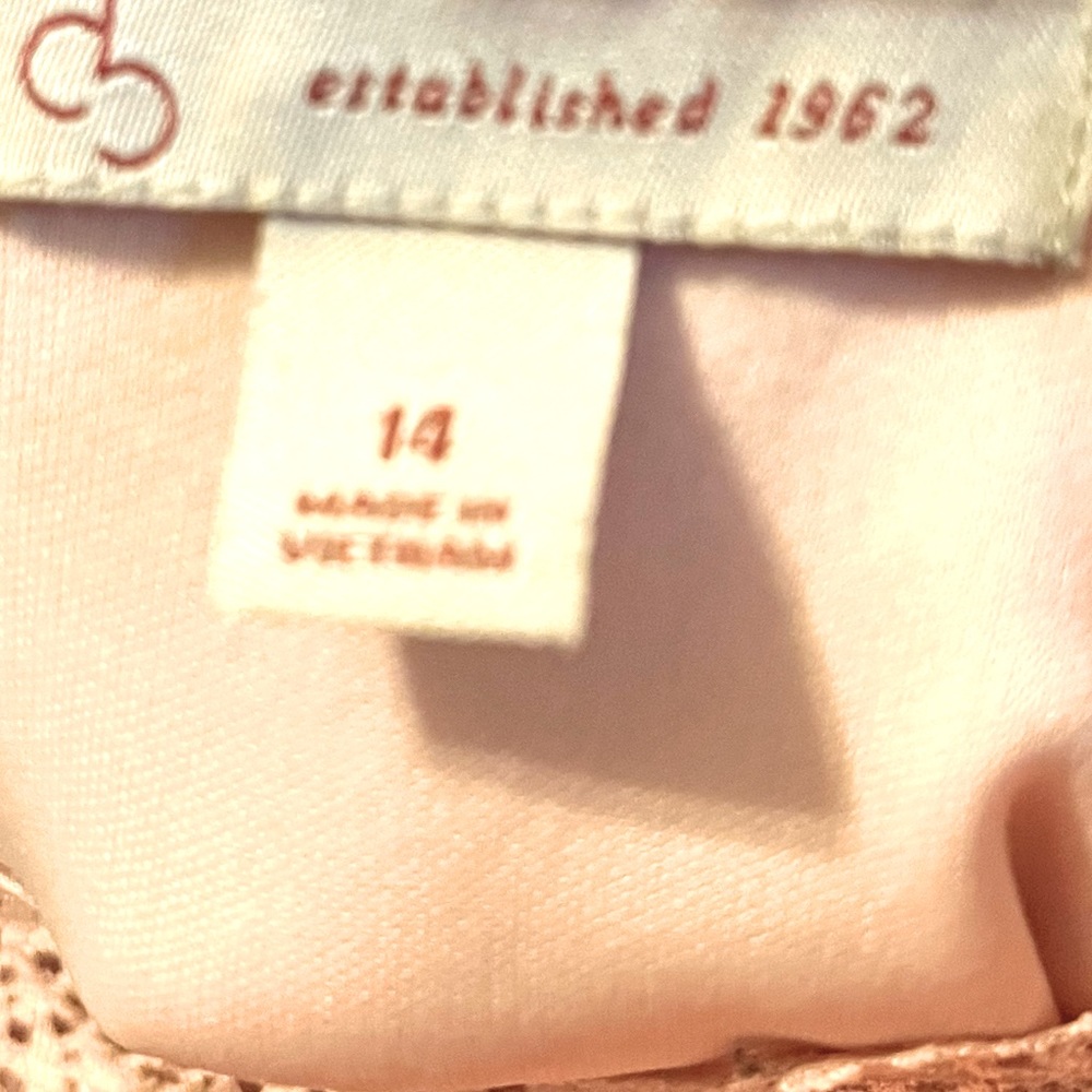 Established 1962 Light Mauve Pink Embroidered Lace Dress, Size 14 - Picture 3 of 3